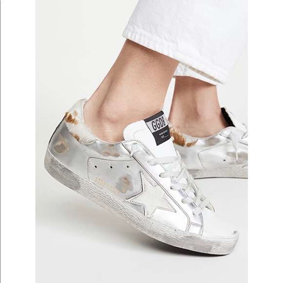 Golden Goose Shoes - NEW Golden Goose Superstar Silver w Cow Heel 37